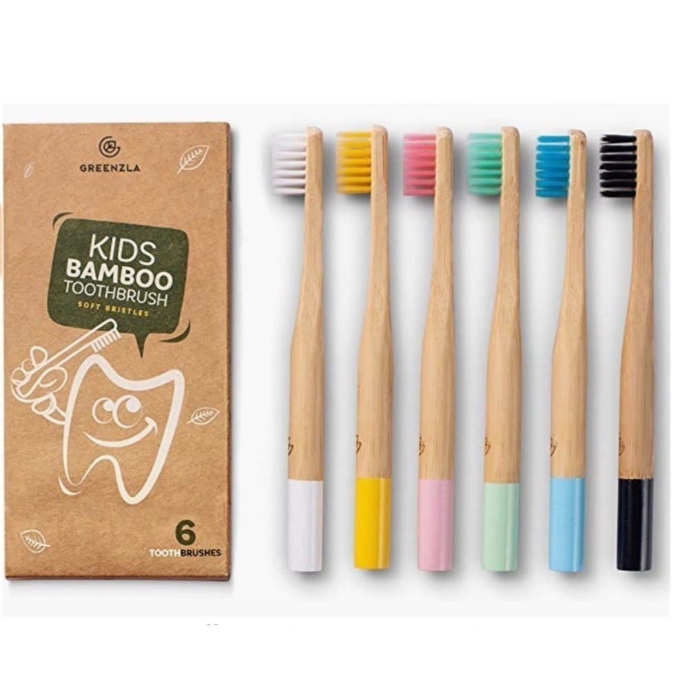 Greenzla Kids Bamboo Toothbrushes three 6 packs